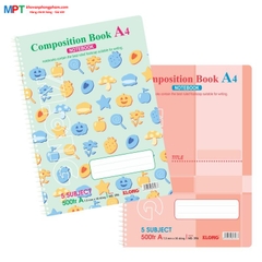 Sổ lò xo Klong đơn A4 500 trang 396 - Định lượng 58gsm - Kích thước 210x297mm