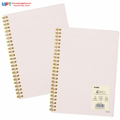 Sổ Dash Caro (6x6)mm lò xo kép bìa nhựa 2 mặt khổ A5 Klong 120 trang 592 - Định lượng 100gsm