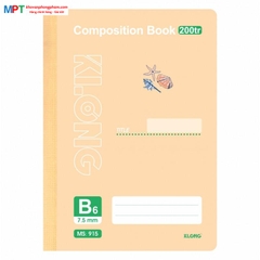 Sổ may dán gáy khổ B6 Klong 200 trang 915 - Định lượng 70gsm - Kích thước: 125x175mm