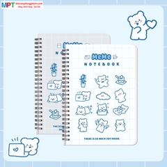 Sổ lò xo Hải Tiến A5 160 trang MEME 8502 - Kích thước 150 x 210 mm, Định lượng 100gsm - DÒNG KẺ CARO