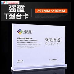 Menu mica nam châm A4 đế dày 11mm T-805 - Khổ ngang