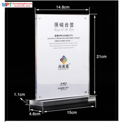 Menu mica nam châm A5 đế dày 11mm T807 - Khổ dọc