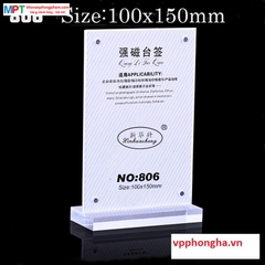Menu mica nam châm A6 đế dày 11mm T-806 - Khổ dọc