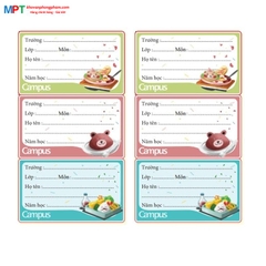 Nhãn vở Campus FOOD NT-FOD12 (12 nhãn/túi)
