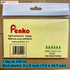 Giấy nhớ PENKO 3x5 - Kích thước: 7.6 x 12.7cm - Màu vàng
