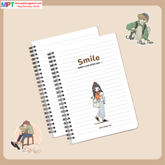 Sổ lò xo Hải Tiến bìa bồi cao cấp Smile khổ A6 200 trang 6751 - Định lượng dày 80g/m2