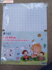 Tập 10 tờ Decal bọc sách vở Size 38x28cm TCT051 - Bọc cho sách, vở ô ly có kích thước 17x24cm