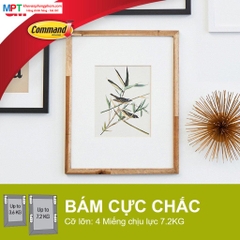 Miếng dán treo tranh 3M Command 17203-ES - Màu trắng, chịu tải 5.4kg - Vỉ 8 miếng vừa, 4 miếng nhỏ (Nhập khẩu bởi 3M Việt Nam)