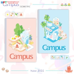 Vở kẻ ngang có chấm Campus ISOMETRIC 80 trang - Mua 10 quyển tặng bút bi