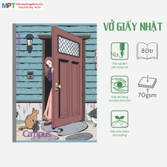 [MẪU MỚI 2024] Vở kẻ ngang có chấm Campus Japan Illustrator 80 trang - Giấy Nhập Nhật, Chống lóa (Mua 10 tặng 1 bút bi)