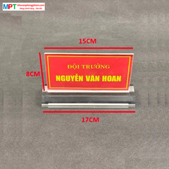 Biển chức danh mica trong suốt kích thước: 8x15cm - Đế dày 2cm