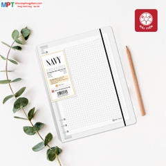 Sổ còng bìa nhựa cứng NAVY 200 trang 6577 - Dòng kẻ Caro (Khổ A5 - 6 còng)