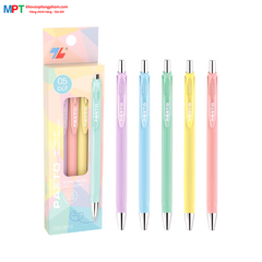 Hộp 5 Bút gel bi màu Pastel Thiên Long Pazto GEL B015 nét 0.5mm - Mực xanh