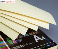Bìa màu A4 màu VÀNG KEM - Định lượng 160gsm - 100 tờ/tập