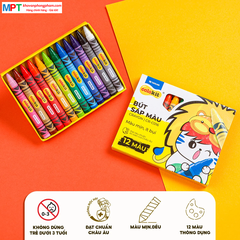 Sáp màu Thiên Long 12 màu CR-C016 - Mua từ 200 hộp chiết khấu 5%