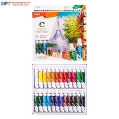 Màu nước Acrylic dạng tuýp 24 màu Deli C12-24