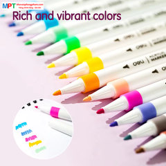 Bút sơn Acrylic Marker ngòi nét nhỏ 12 màu Deli C189-12 - Chống nước vẽ trên mọi chất liệu, Tô màu DIY vẽ giày vải, chai lọ