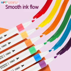 Bút sơn Acrylic Marker ngòi nét nhỏ 60 màu Deli C189-60 - Chống nước vẽ trên mọi chất liệu, Tô màu DIY vẽ giày vải, chai lọ
