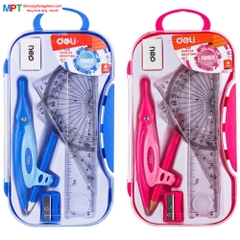 Bộ eke, compa Deli G30204 (Compa dùng chì gỗ)