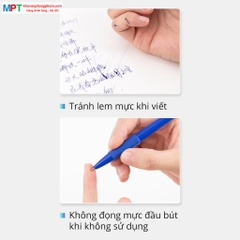 [MUA 10 TẶNG BÚT CHÌ] Bút bi bấm Deli 6546S ngòi 0.7mm - Đầu bấm thiết kế chống trượt tiện dụng