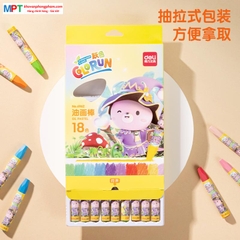 Bút sáp màu dầu 18 màu Deli 6962 (Sáp dầu)