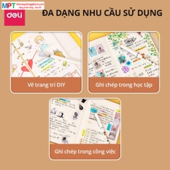 [MUA 10 TẶNG BÚT CHÌ] Bút gel Deli SA130 ngòi 0.35mm - Mực đen, đều mực, ngòi nhỏ