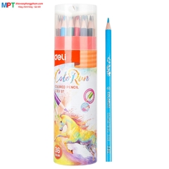 Bút chì màu 36 màu Deli EC00337 - ColoRun, cốc giấy, kèm gọt chì