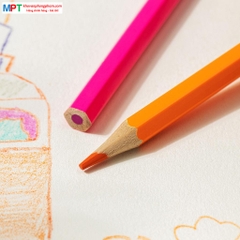 Bút chì màu 12 màu ColoRun Deli EC130-12 - Thân bút hình lục giác, lõi chì 3.0mm