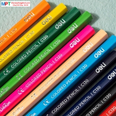 Bút chì màu 18 màu ColoRun Deli EC130-18 - Thân bút hình lục giác, lõi chì 3.0mm