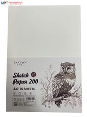 Giấy vẽ A4 TAKEYO 15 tờ - Định lượng 200gsm TMG-8221 (Tặng thêm 2 tờ)