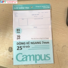 Giấy kiểm tra Campus không chấm TP-PRS70G-25 - Dòng kẻ ngang - 25 tờ đôi