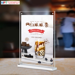 Menu mica nam châm A5 đế dày 11mm T807 - Khổ dọc