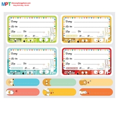 Nhãn vở Maple MEOW 5434 - 16 nhãn/túi, kèm tem phụ - Kích thước: 7x4cm