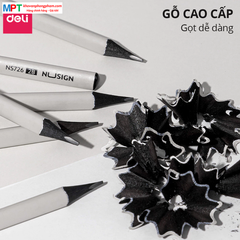 Bút chì Nusign Deli NS726-2B - Lõi đen cao cấp, thân bút hình tam giác