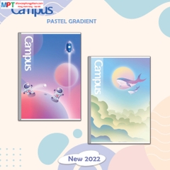 [MẪU MỚI 2022] Vở kẻ ngang Campus PASTEL GRADIENT 200 trang - Mua 5 quyển tặng bút bi