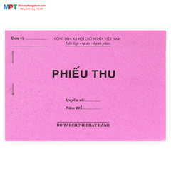 Phiếu thu A5 1 liên loại đẹp (13x19cm)