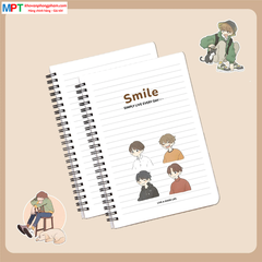 Sổ lò xo Hải Tiến bìa bồi cao cấp Smile khổ A5 200 trang 6744 - Định lượng dày 80g/m2