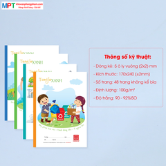 Vở 5 ô ly Hồng Hà 48 trang Tương Lai Xanh 0519 - Định lượng 100gsm - Mua 10 quyển tặng 01 bút chì