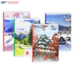 Vở kẻ ngang Hồng Hà 200 trang bốn mùa 1002 - Định lượng 58gsm - Mua 5 quyển tặng bút bi hoặc túi Clear