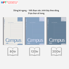 [MẪU MỚI 2024] Vở kẻ ngang Campus Basic Notebook 120 trang - Phong Cách Đơn Giản (Mua 10 tặng 1 bút bi)