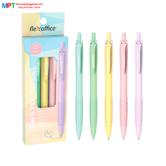 Hộp 5 bút gel bi màu Pastel Thiên Long Flexoffice Pazto FO-GELB039/VN nét 0.6mm - Mực xanh