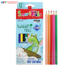 [TẶNG TẨY CHÌ THIÊN LONG] Bút chì màu 12 màu Smartkids SK-CP104