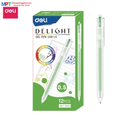 Bút gel nhiều màu Deli G118 nét 0.5mm - nhanh khô viết đều trơn tru lâu hết mực chất lượng cao