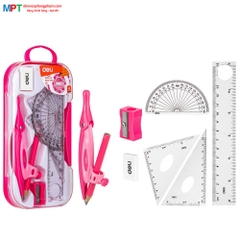 Bộ eke, compa Deli G30204 (Compa dùng chì gỗ)