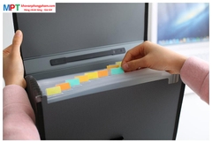 Cặp tài liệu 12 ngăn Deli 5556 - Tặng túi clear cao cấp Double A