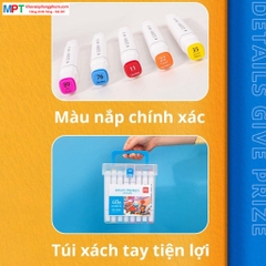 Bút lông màu Marker 2 đầu 24 màu Deli 70816-24 - TẶNG 1 HỘP BÚT CHÌ MÀU TRỊ GIÁ 26K