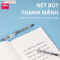 [MUA 10 TẶNG BÚT CHÌ] Bút Gel Deli S101 ngòi 0.5mm - Mực đen, Viết Sổ Calligraphy
