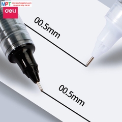 [MUA 10 TẶNG BÚT CHÌ] Bút gel Deli S876 ngòi 0.5mm - Mực đen nhanh khô viết thư pháp ống bút liền lâu hết mực