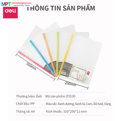 Combo 5 Rút gáy Deli 5530 - Gáy dày 10mm, chất liệu bìa cao cấp