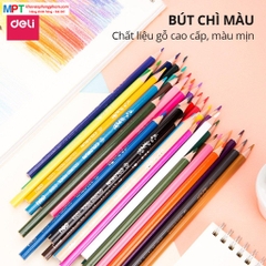 Bút chì màu 24 màu Deli EC00327 - ColoRun, cốc giấy, kèm gọt chì